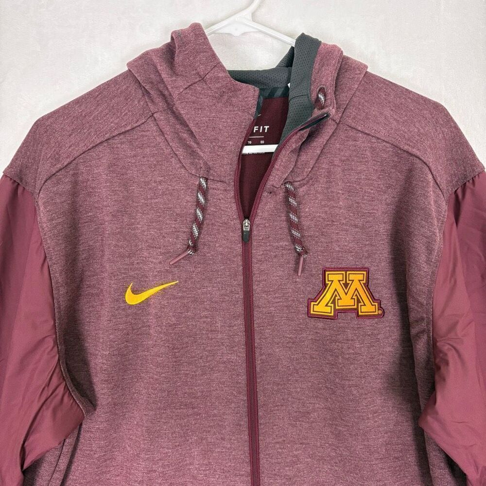Nike Dri-Fit Minnesota Gophers Maroon Hooded Zip Up Sweatshirt Men's XL - Picture 2 of 11